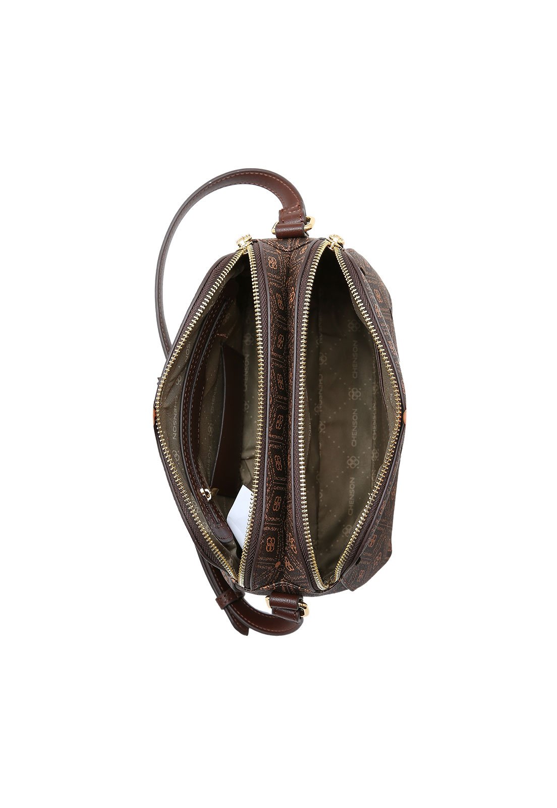 Bolsa Feminina Chenson Transversal Coração Cristal Café 4