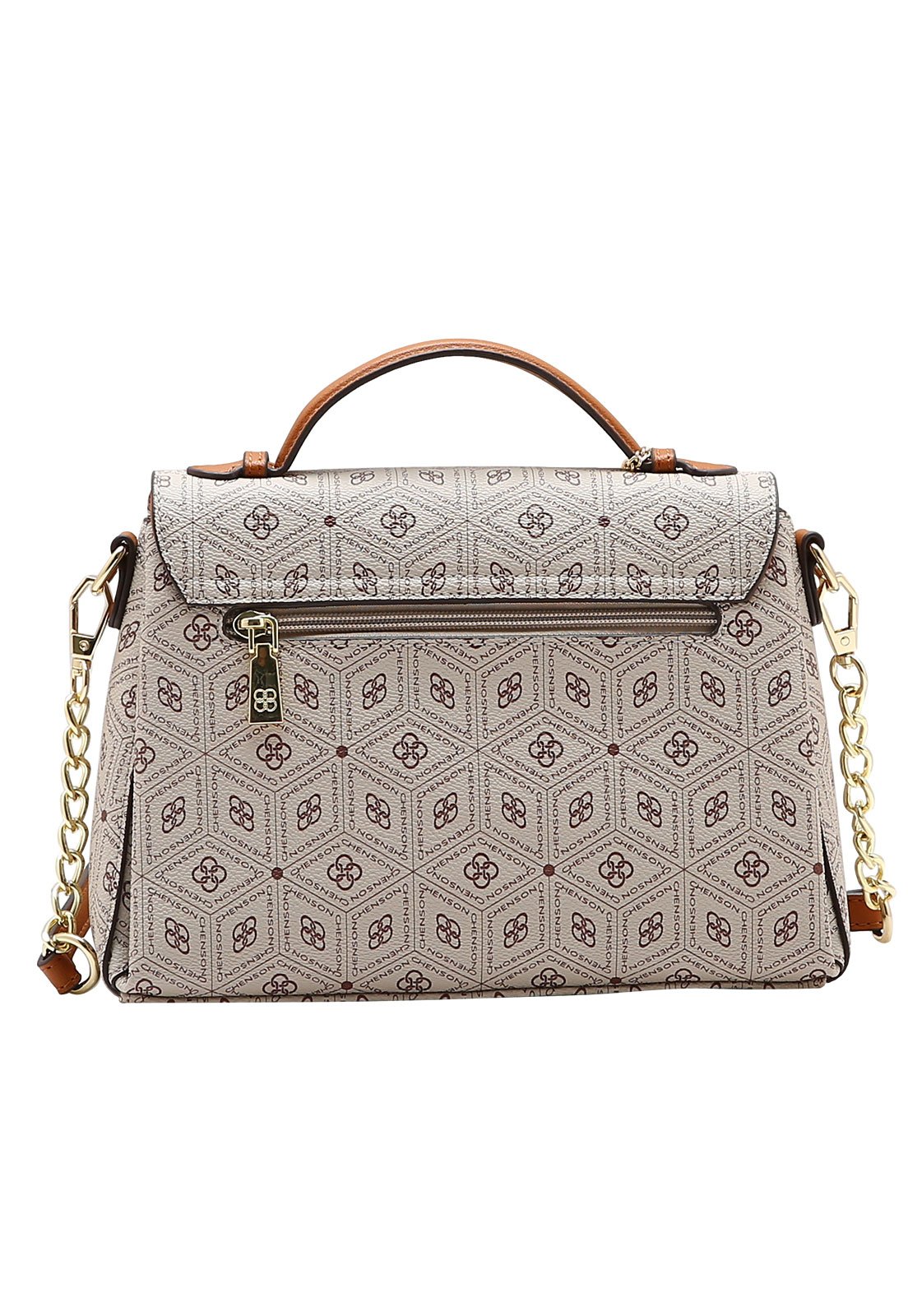 Bolsa Feminina Chenson Mão Coração Cristal Bege 3