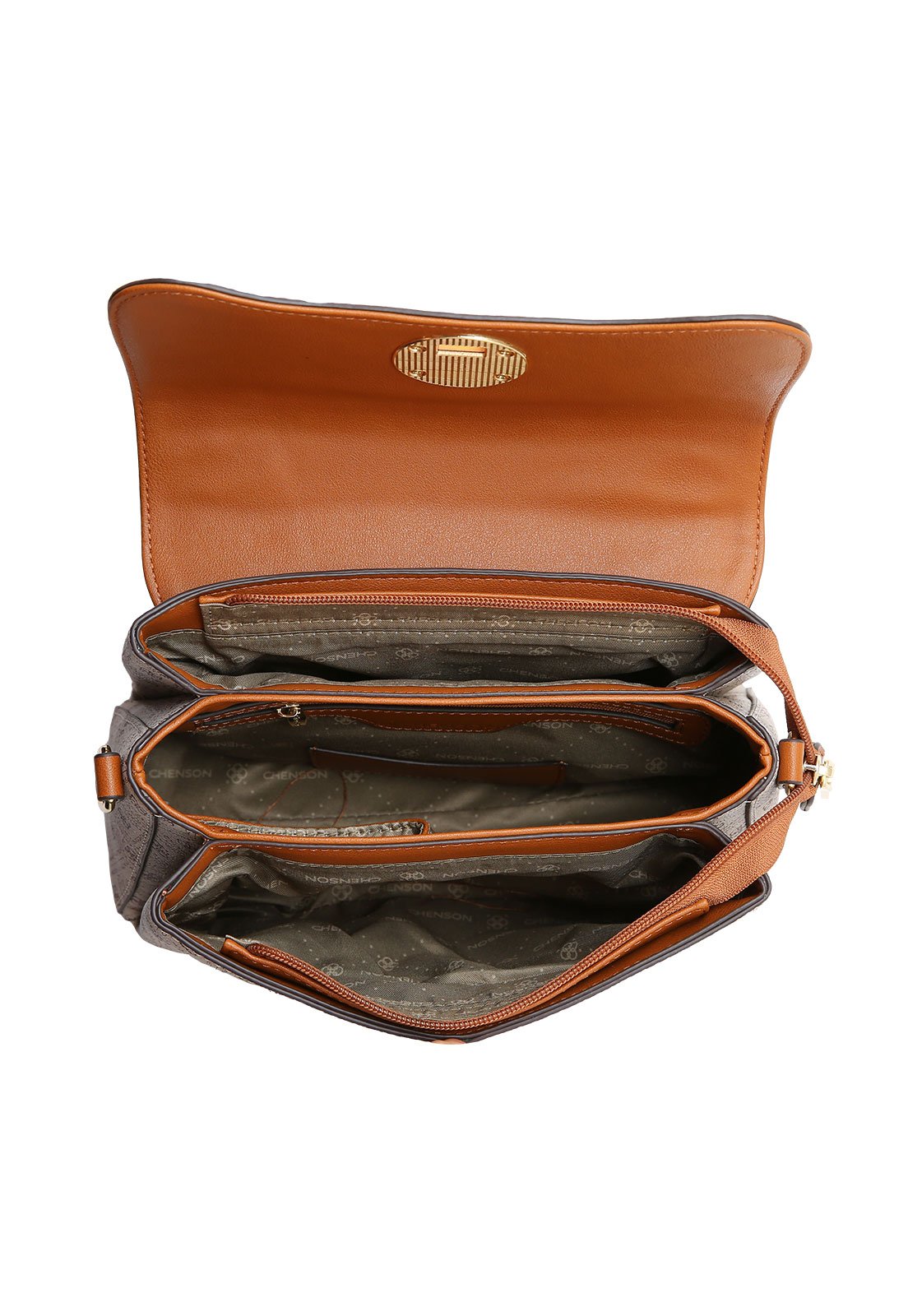 Bolsa Feminina Chenson Mão Coração Cristal Bege 4