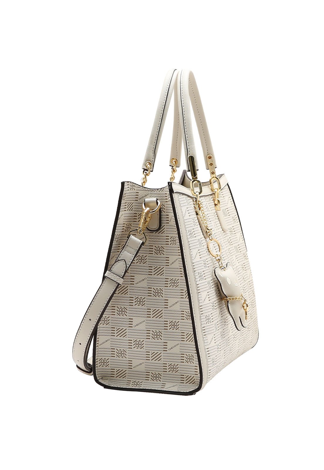 Bolsa Feminina Chenson Mão Art Monograma Branco 2