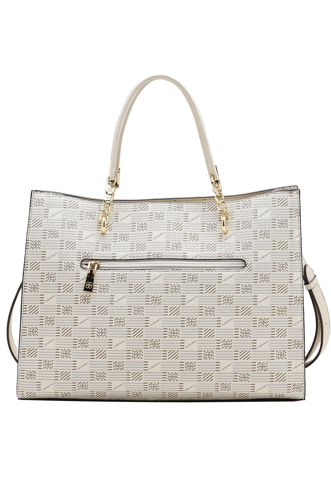 Bolsa Feminina Chenson Mão Art Monograma Branco 3