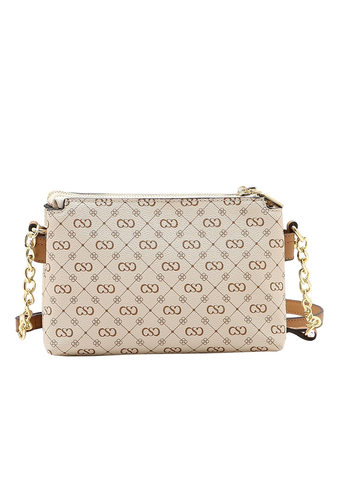 Bolsa Feminina Chenson Transversal Monograma Elegance Bege 3