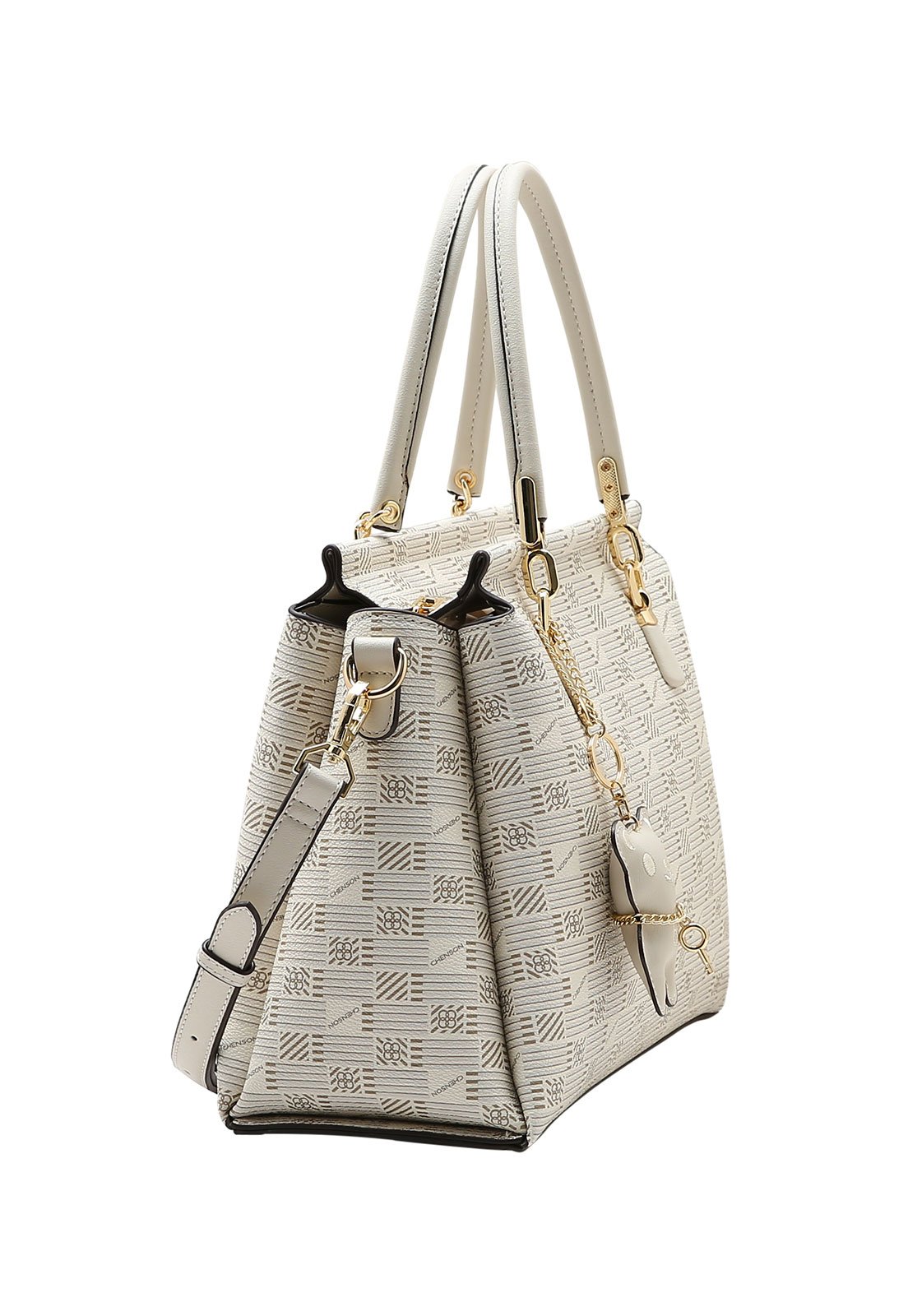 Bolsa Feminina Chenson Mão Art Monograma Branco 2