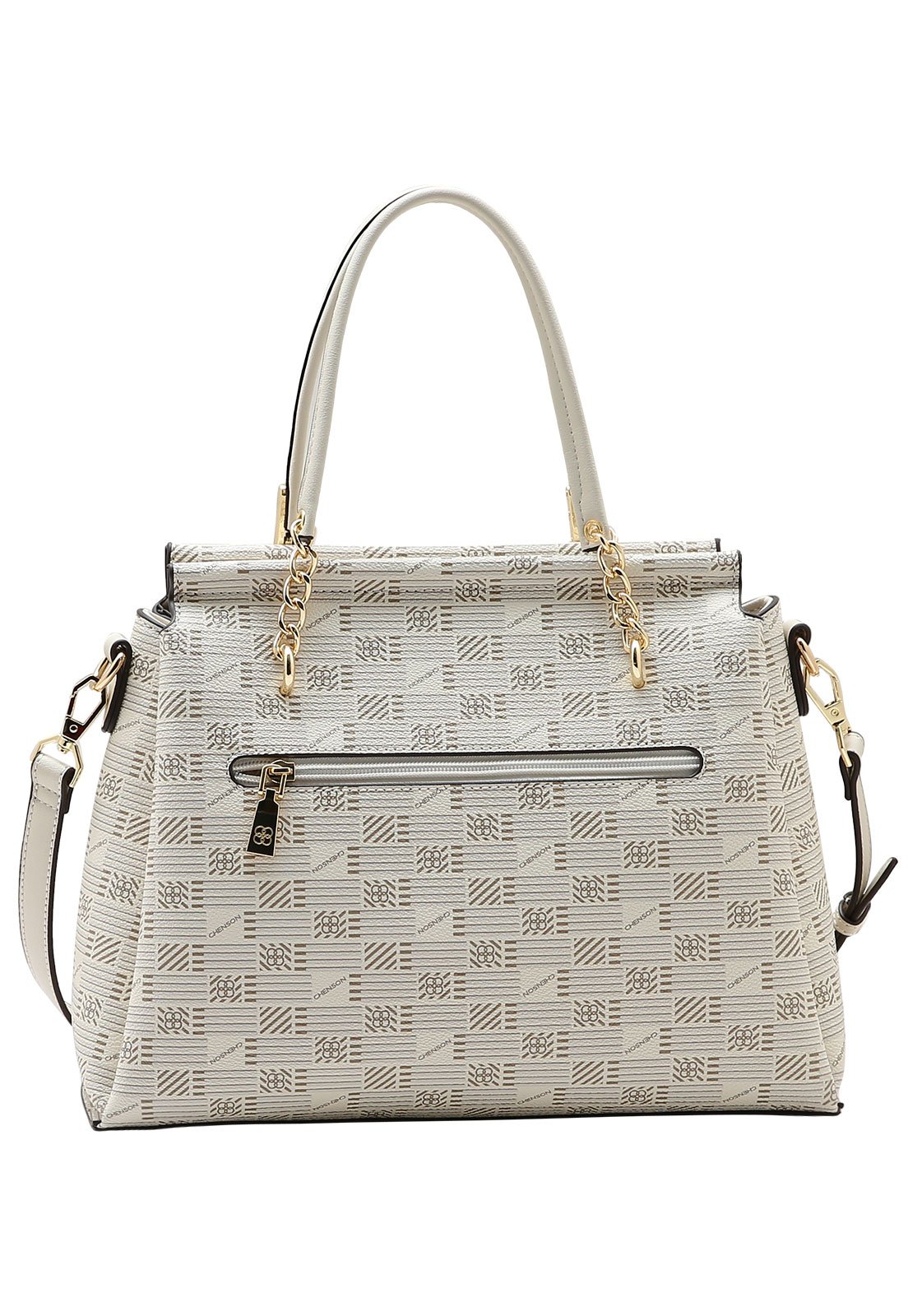 Bolsa Feminina Chenson Mão Art Monograma Branco 3