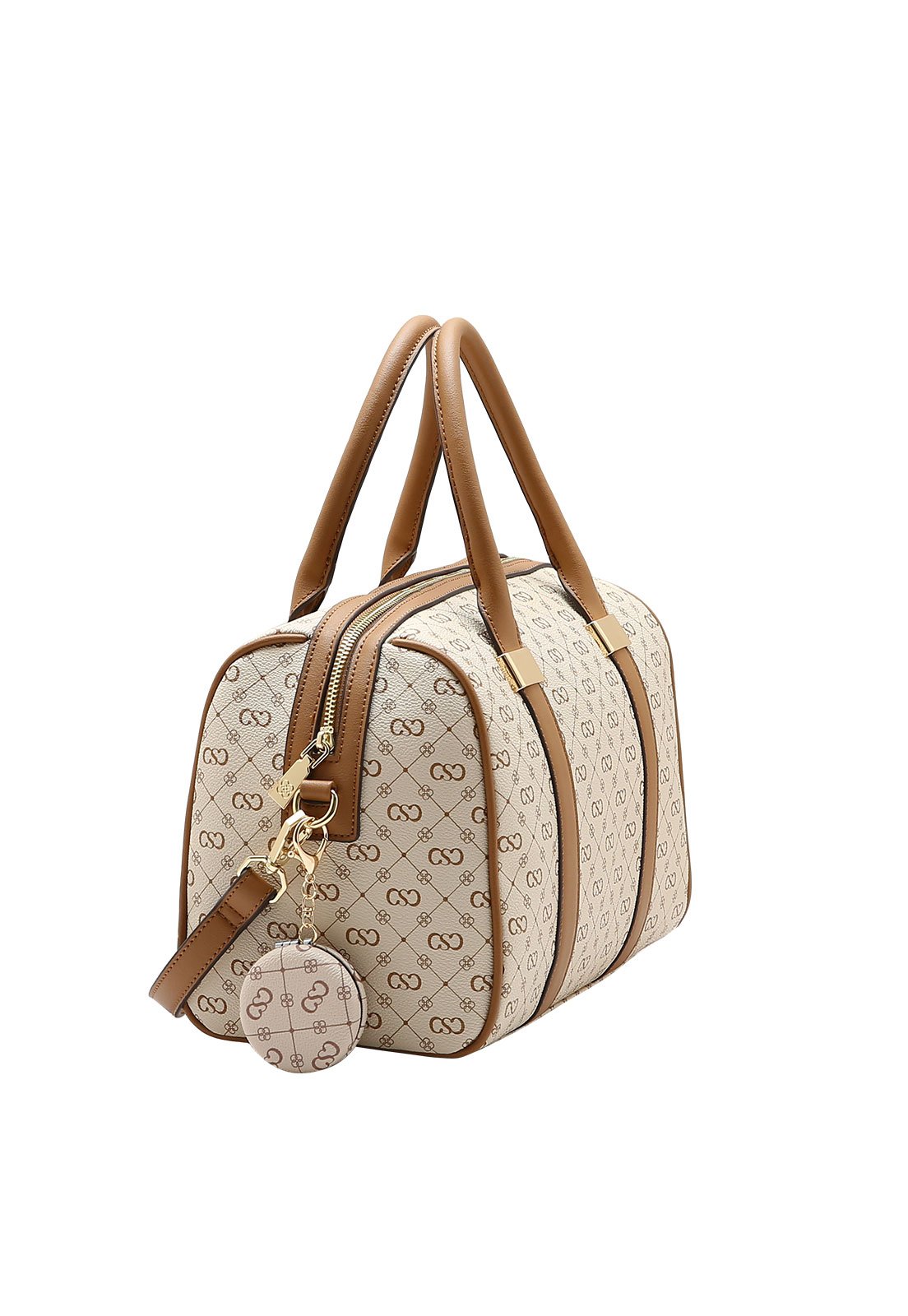 Bolsa Feminina Chenson Baú Monograma Elegance Bege 2