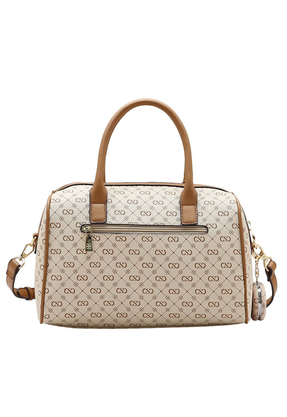 Bolsa Feminina Chenson Baú Monograma Elegance Bege 3