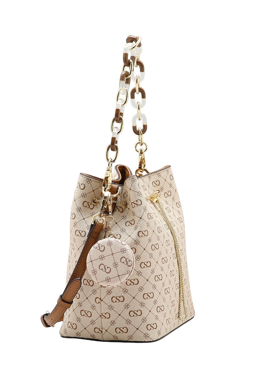 Bolsa Feminina Chenson Versátil Monograma Elegance Bege 2