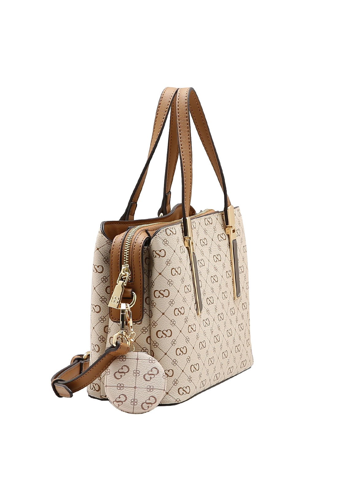 Bolsa Feminina Chenson Mão Monograma Elegance Bege 2