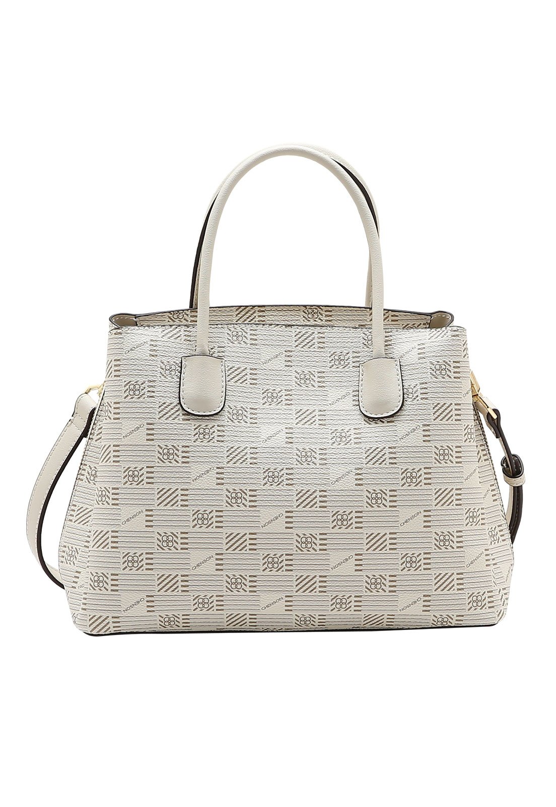 Bolsa Feminina Chenson Mão Art Monograma Branco 3