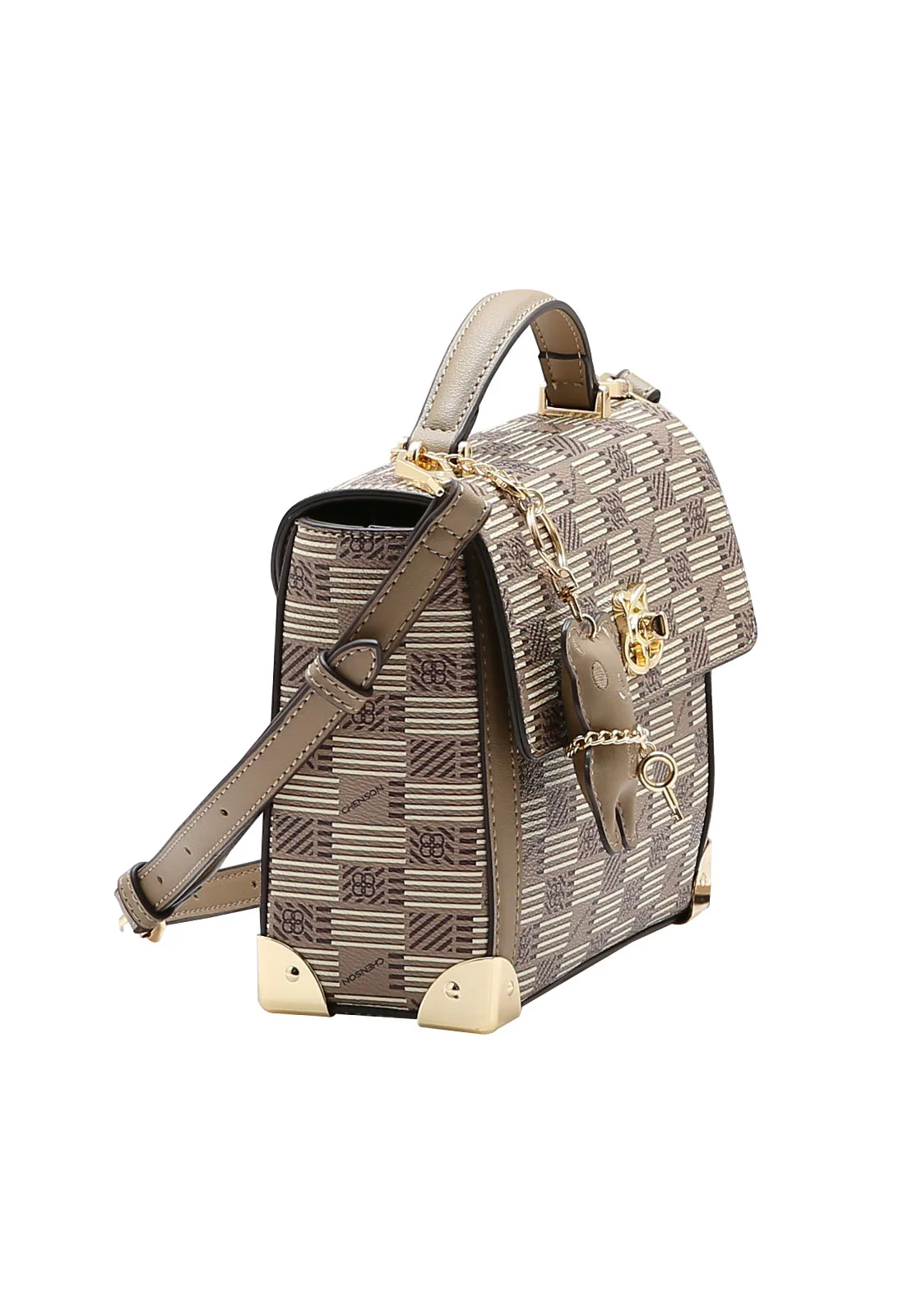 Bolsa Feminina Chenson Mão Art Monograma Bege 2