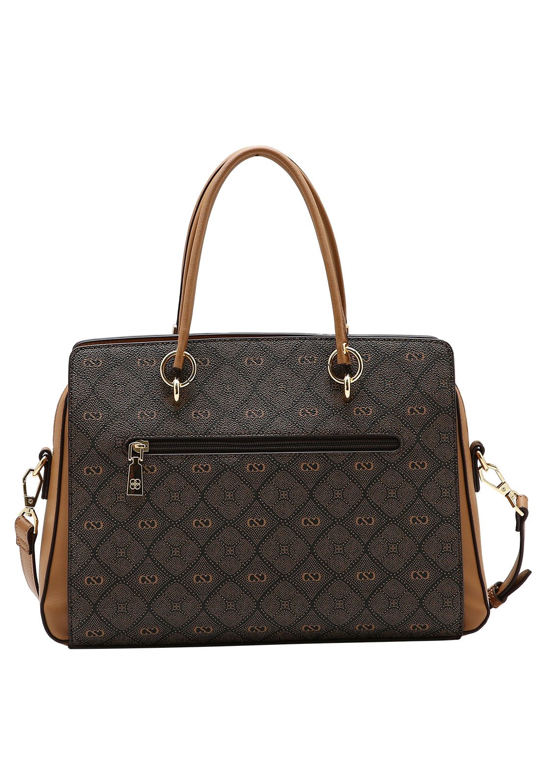 Bolsa Feminina Chenson Mão Monograma Pontilhado Café 3