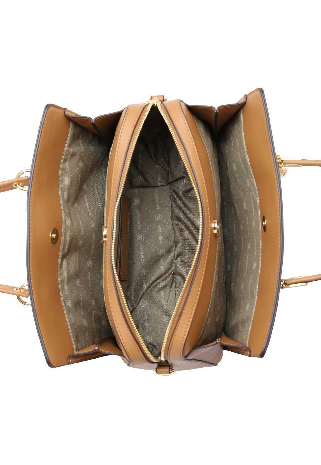 Bolsa Feminina Chenson Mão Monograma Pontilhado Café 4