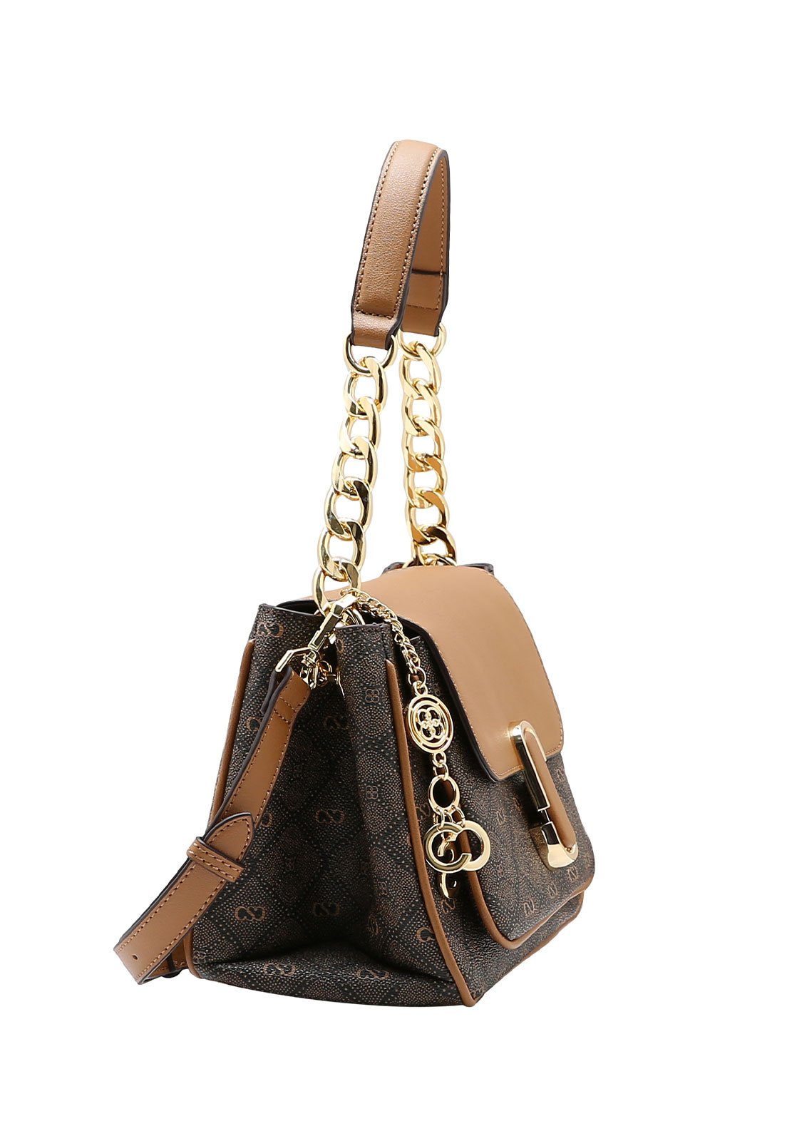 Bolsa Feminina Chenson Mão Monograma Pontilhado Café 2