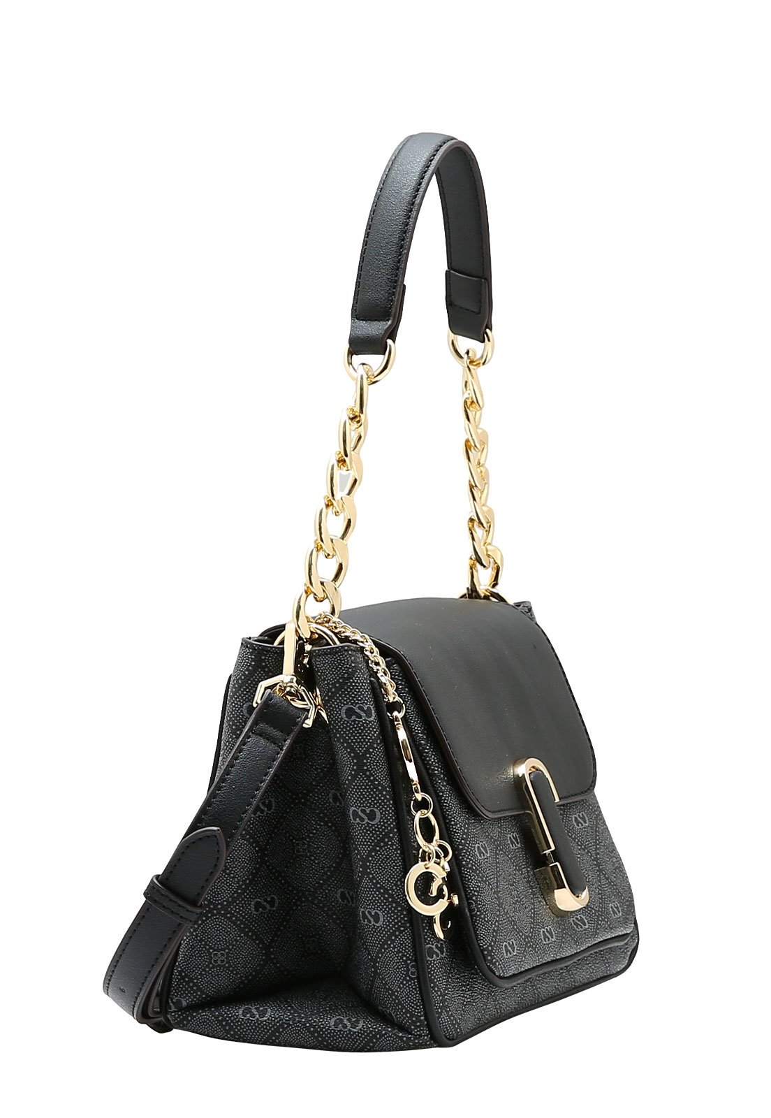 Bolsa Feminina Chenson Mão Monograma Pontilhado Preto 2
