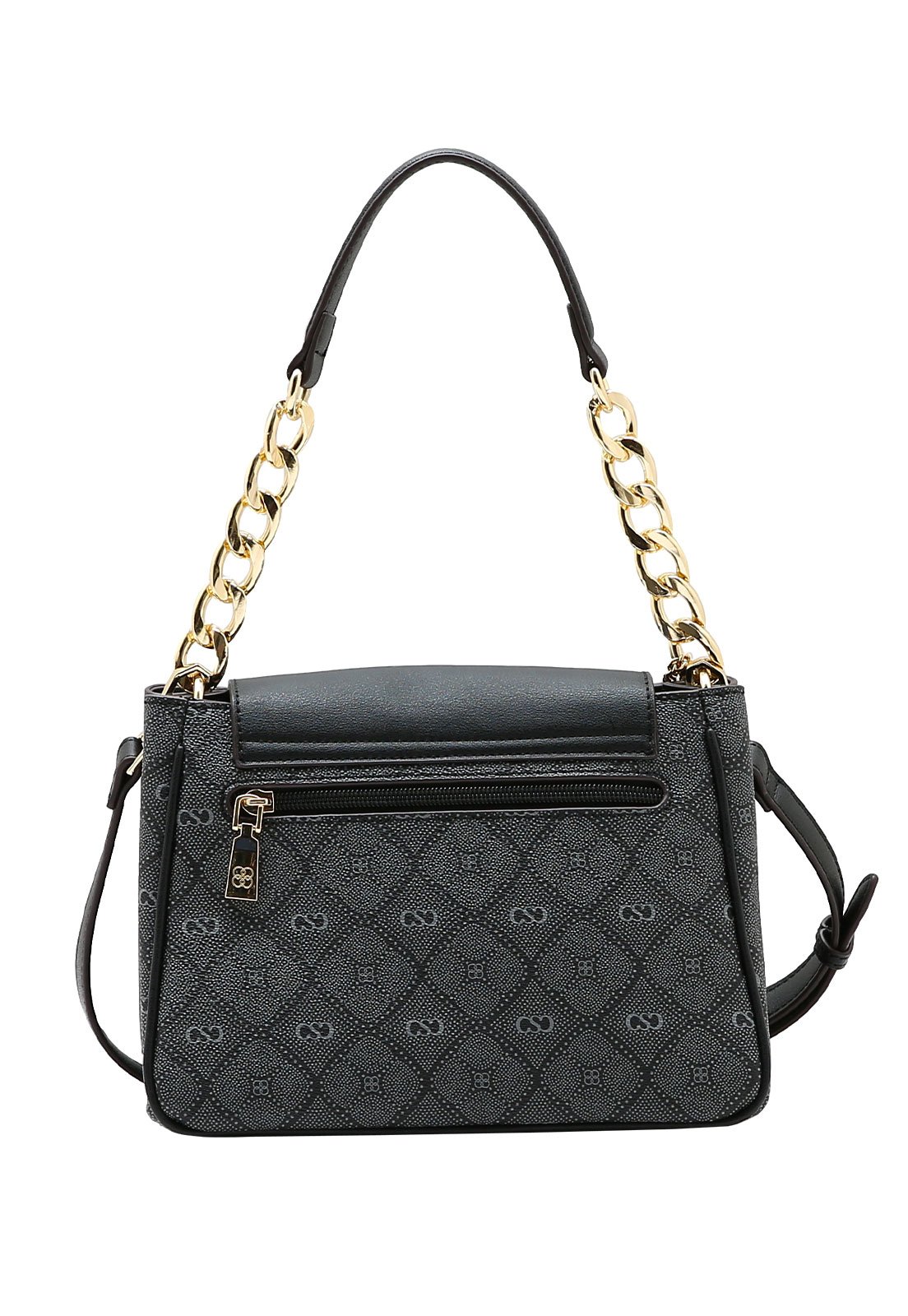 Bolsa Feminina Chenson Mão Monograma Pontilhado Preto 3
