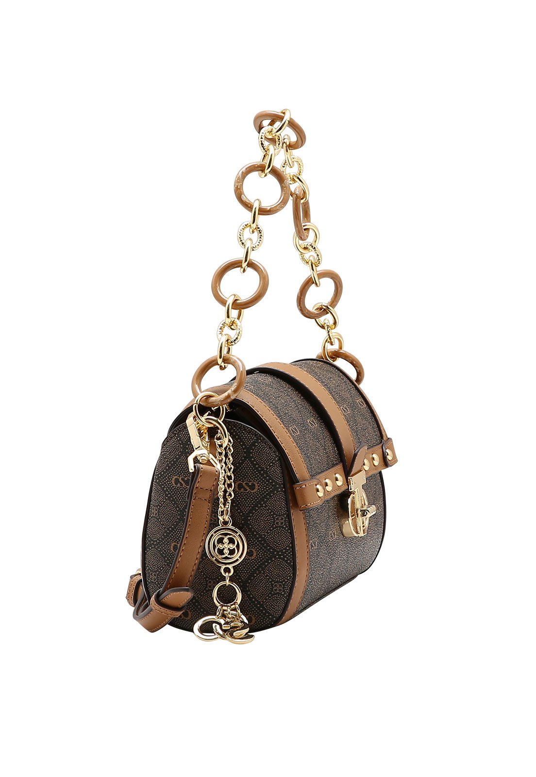 Bolsa Feminina Chenson Mão Monograma Pontilhado Café 2