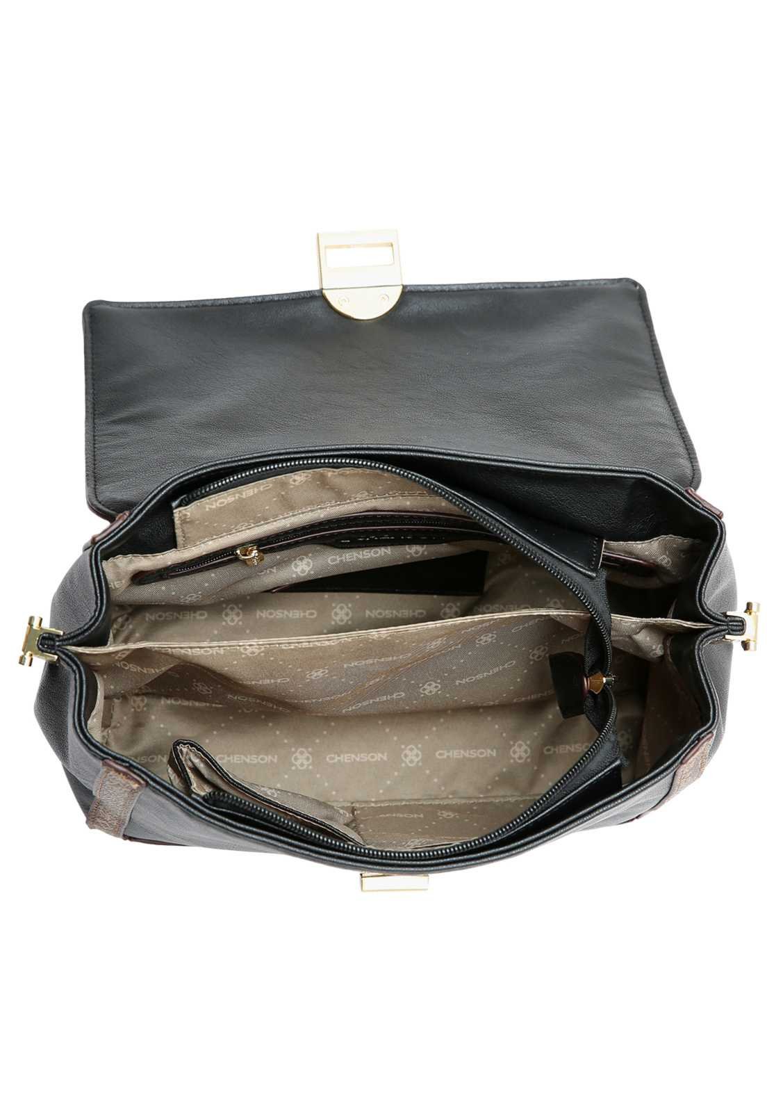 Bolsa Feminina Chenson Versátil Detalhe Monograma Preto 4