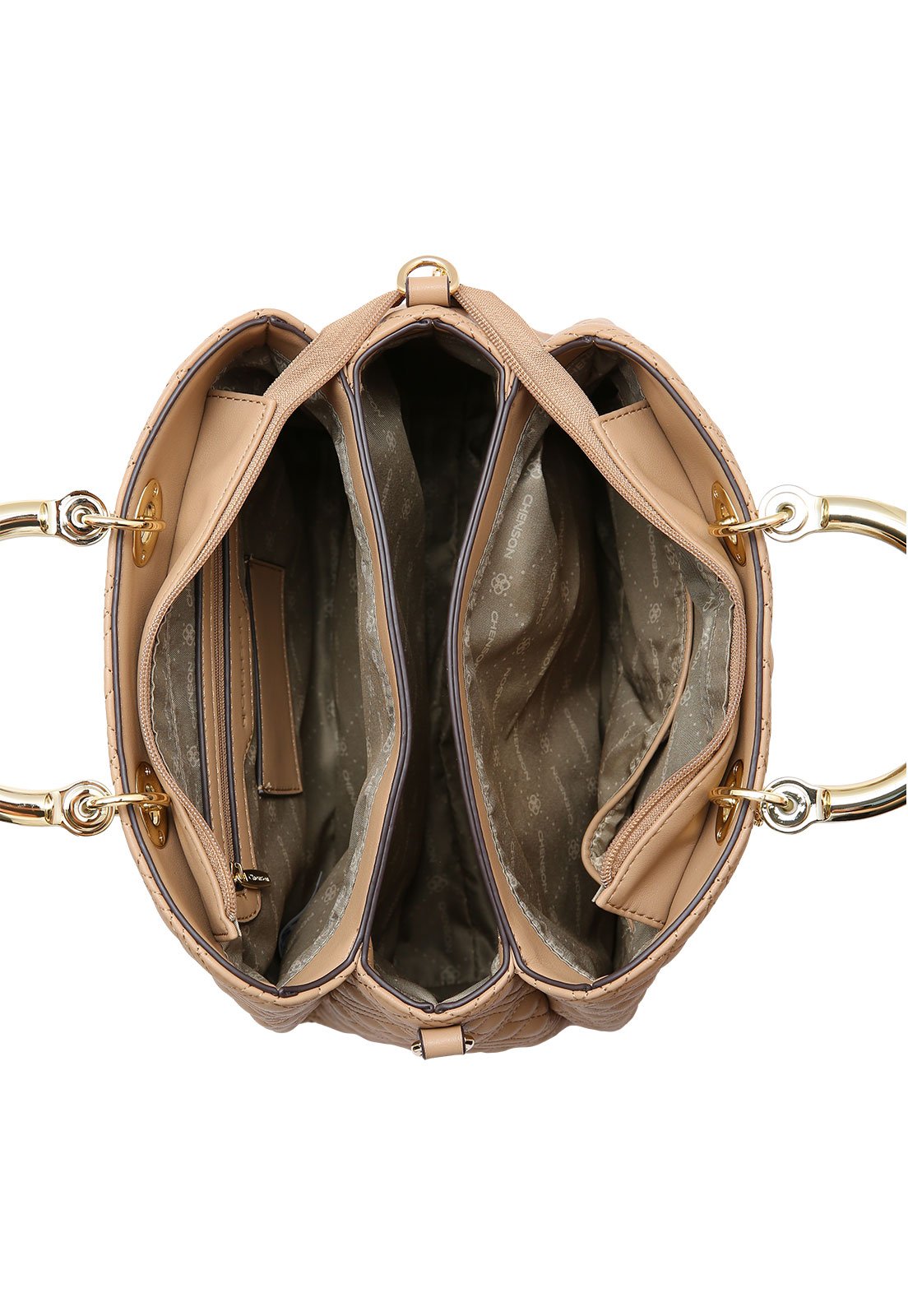 Bolsa Feminina Chenson Mão Matelassê Contemporâneo Bege 4
