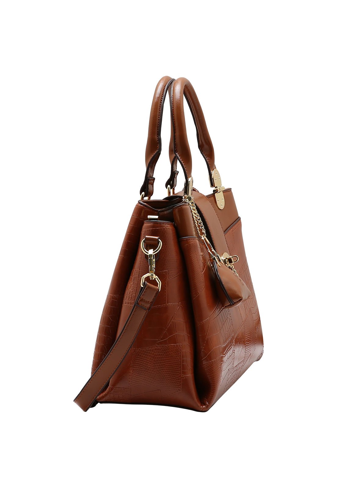 Bolsa Feminina Chenson New Croco Marrom 2