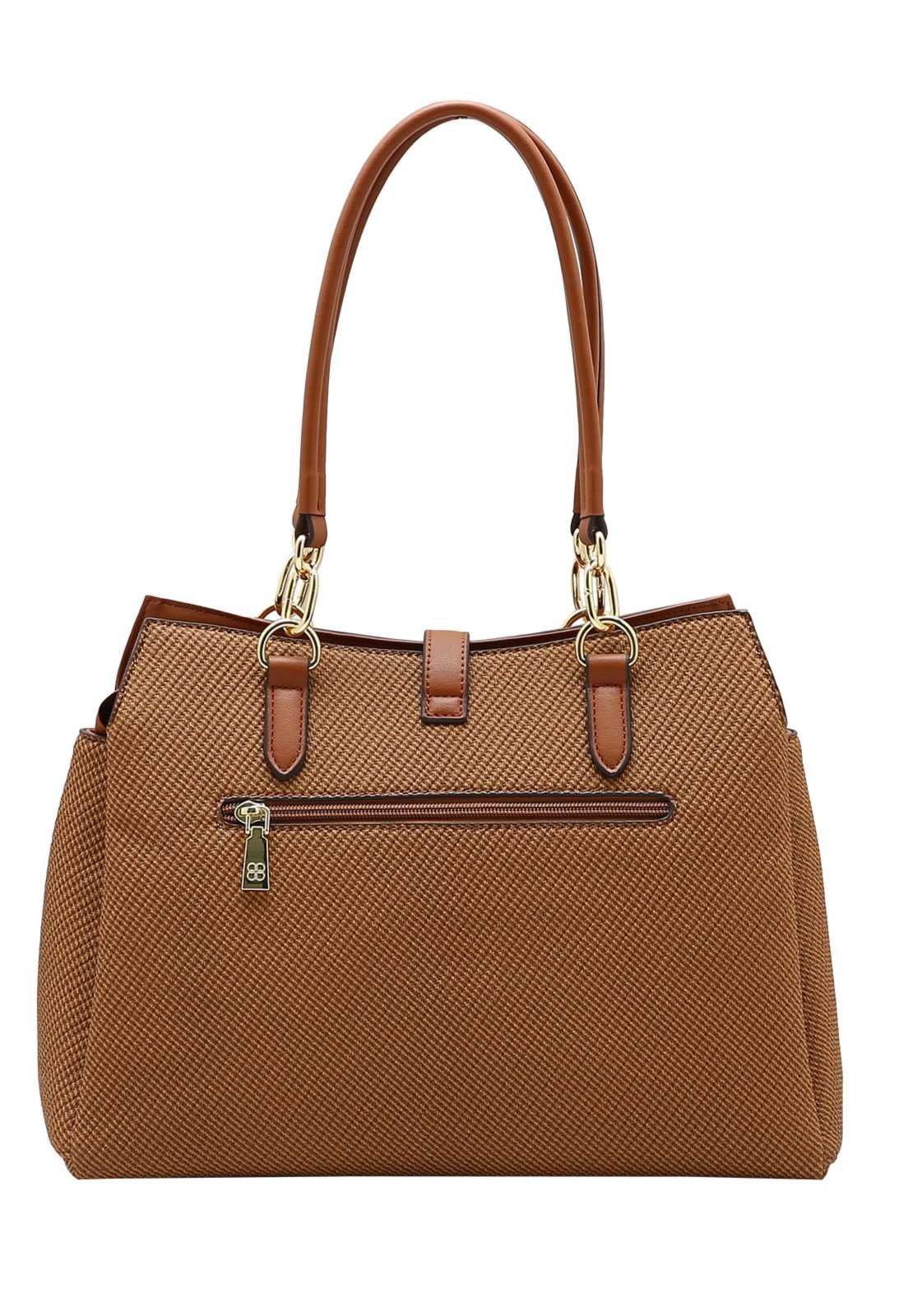 Bolsa Feminina Chenson Ombro Clássico Contemporâneo Marrom 3