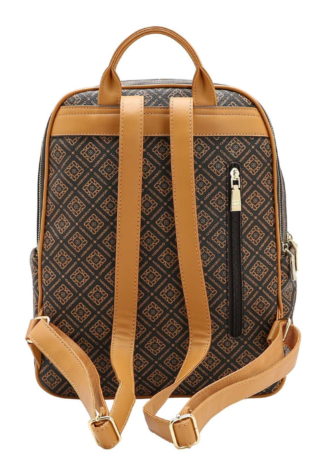 Mochila Feminina Chenson Monograma Luxo Café 2