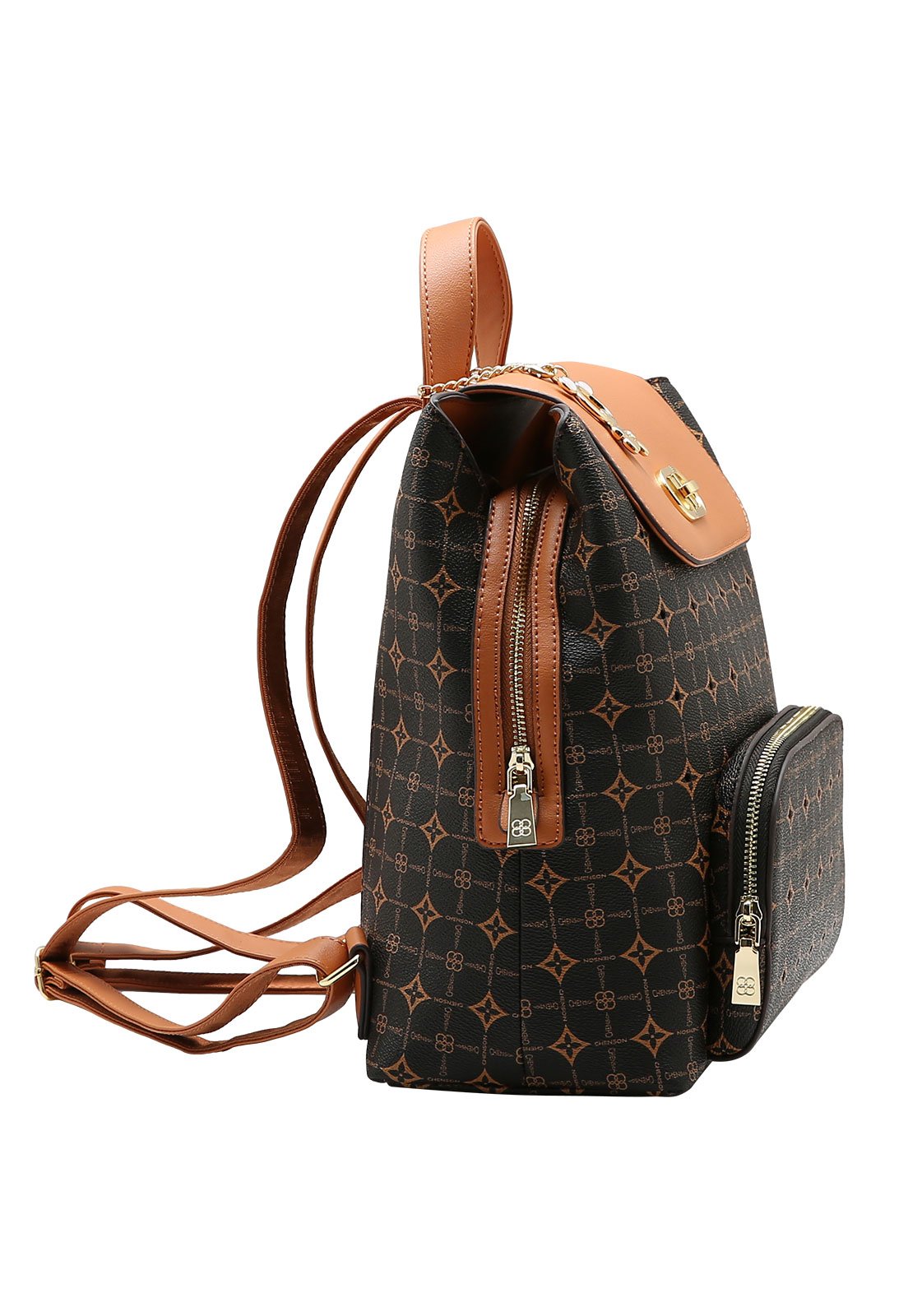 Mochila Feminina Chenson Monograma Delicado Café 2