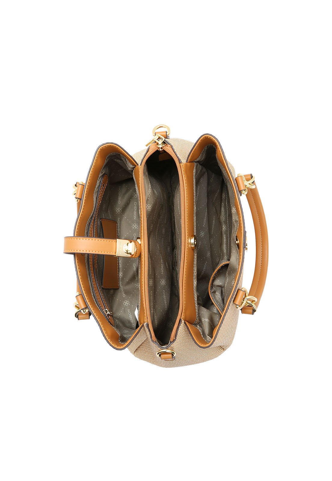 Bolsa Feminina Chenson Mão Clássico Contemporâneo Bege 4