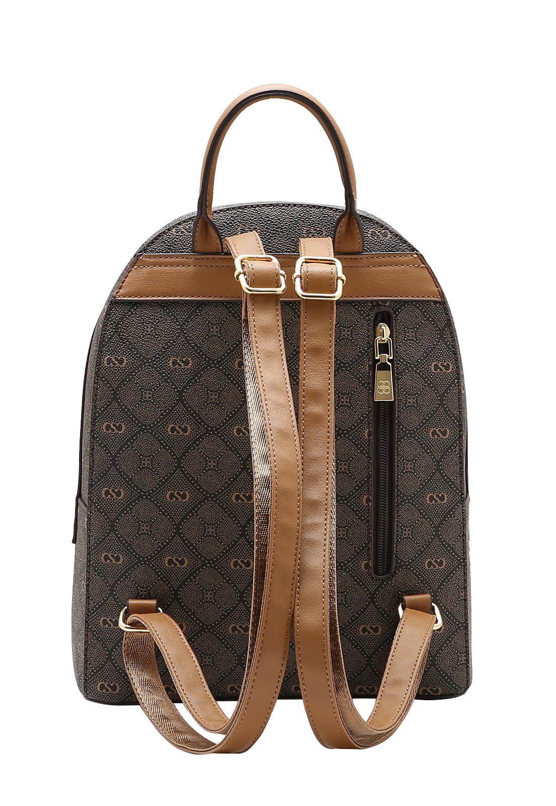 Mochila Feminina Chenson  Monograma Pontilhado Café 3