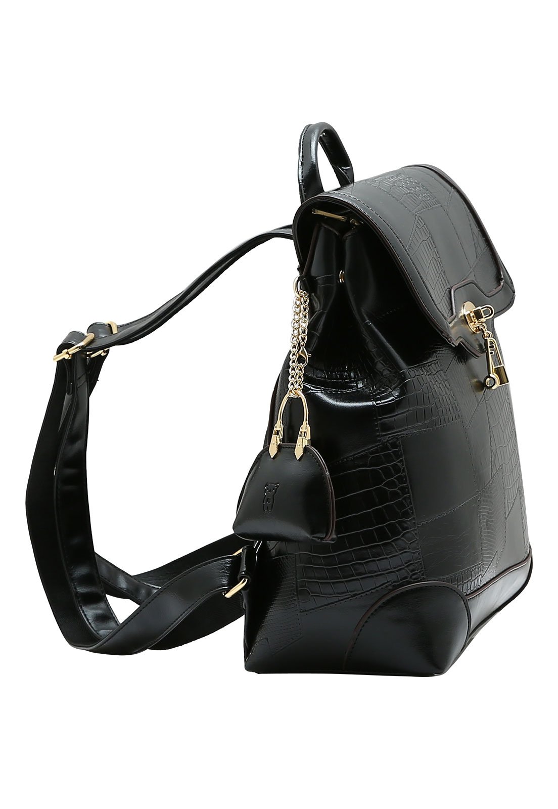Mochila Feminina Chenson New Croco Preto 2