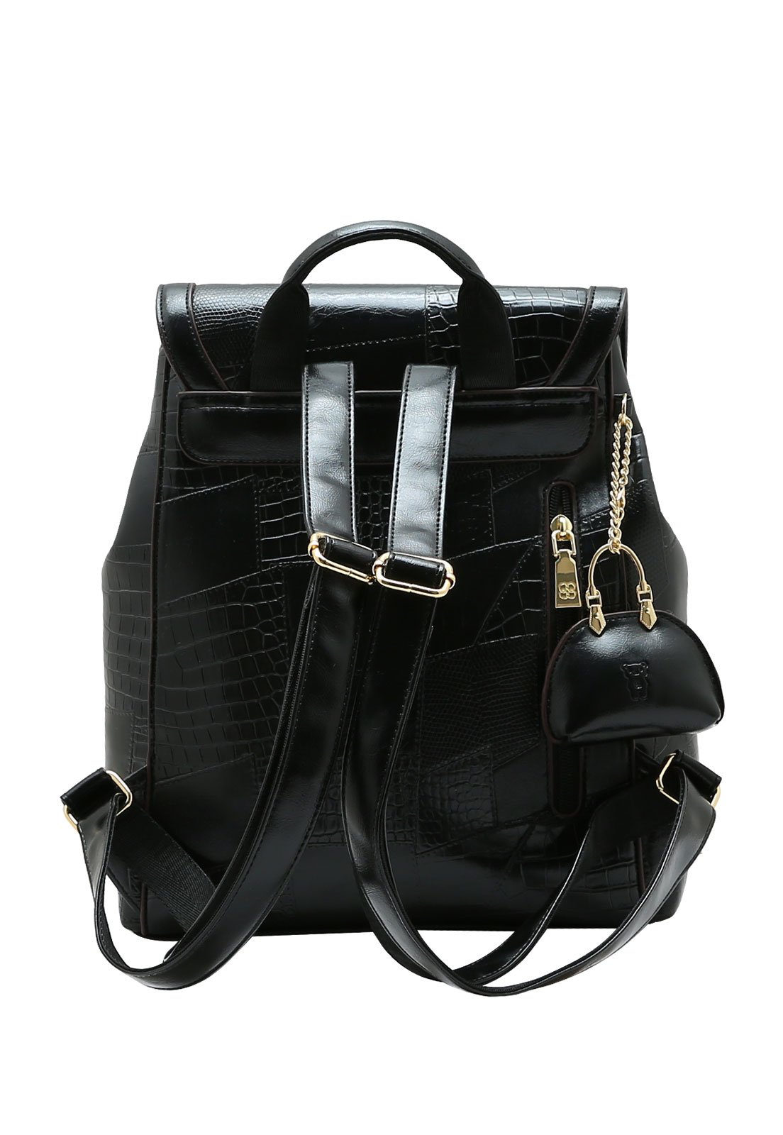 Mochila Feminina Chenson New Croco Preto 3