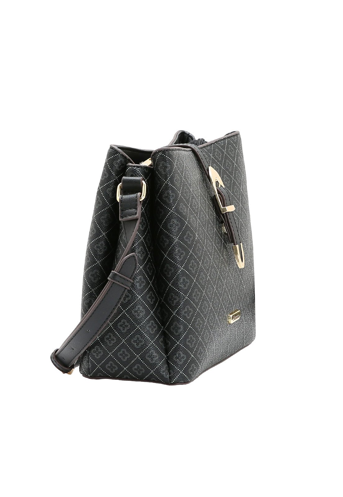 Bolsa Feminina Chenson Transversal Elemento Gráfico Preto 2