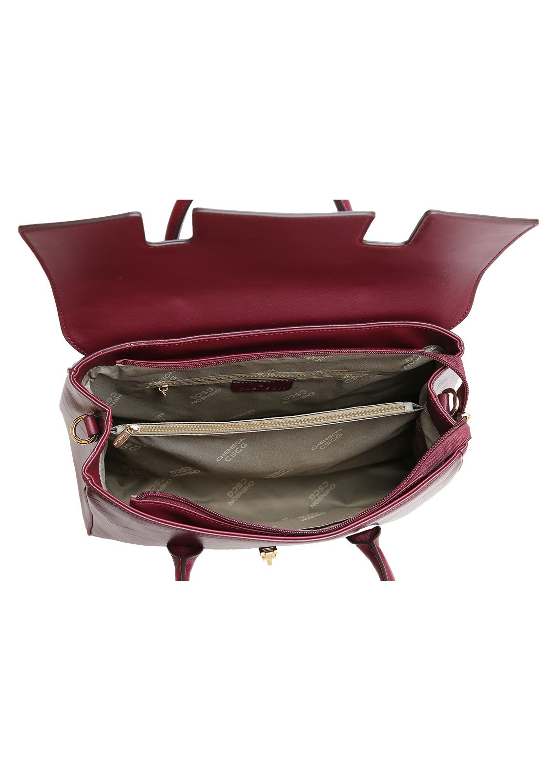 Bolsa Feminina Chenson Mão Office Chic Vinho 4