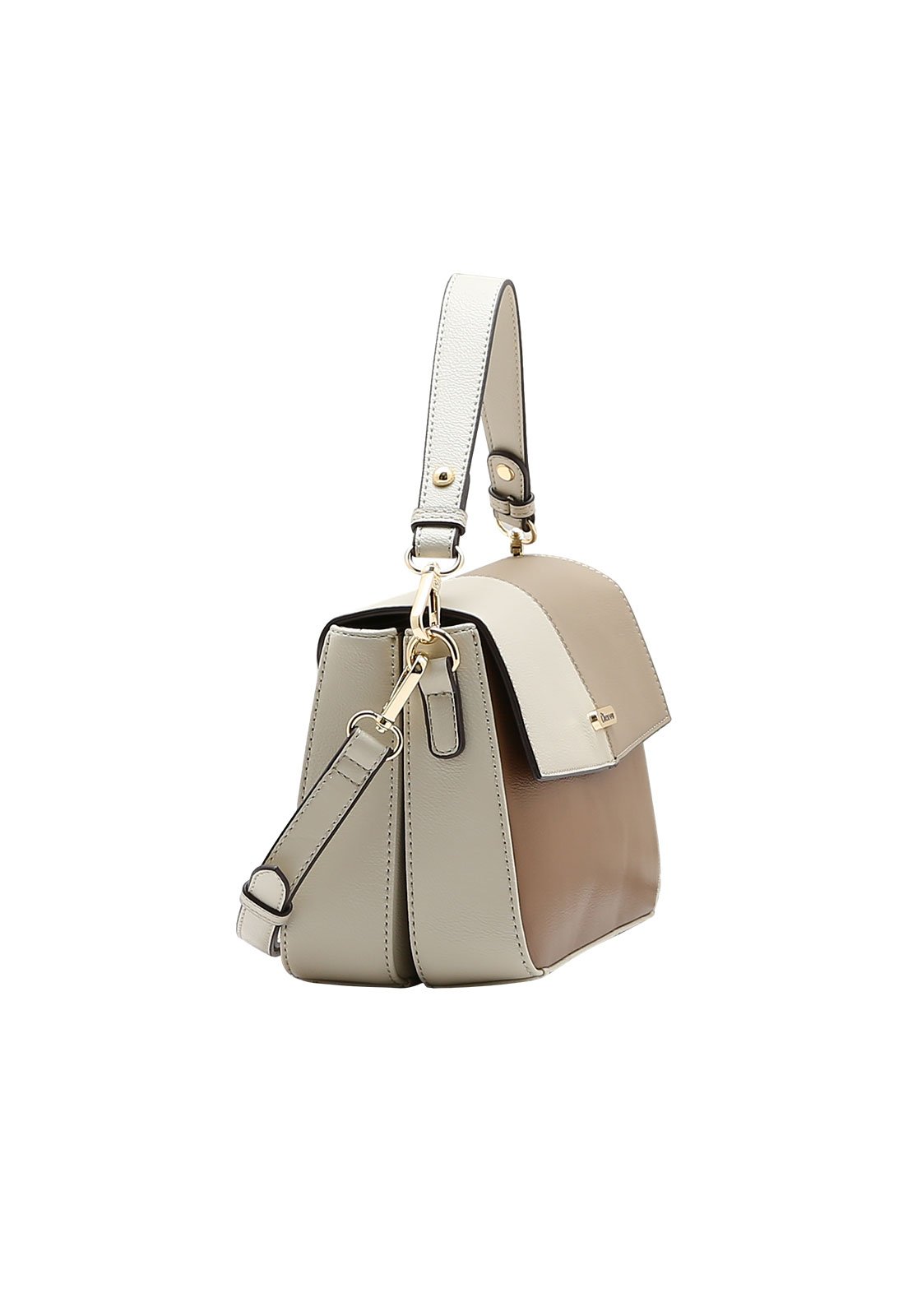 Bolsa Feminina Chenson Mão Patchwork Clássico Marrom/Cinza 2