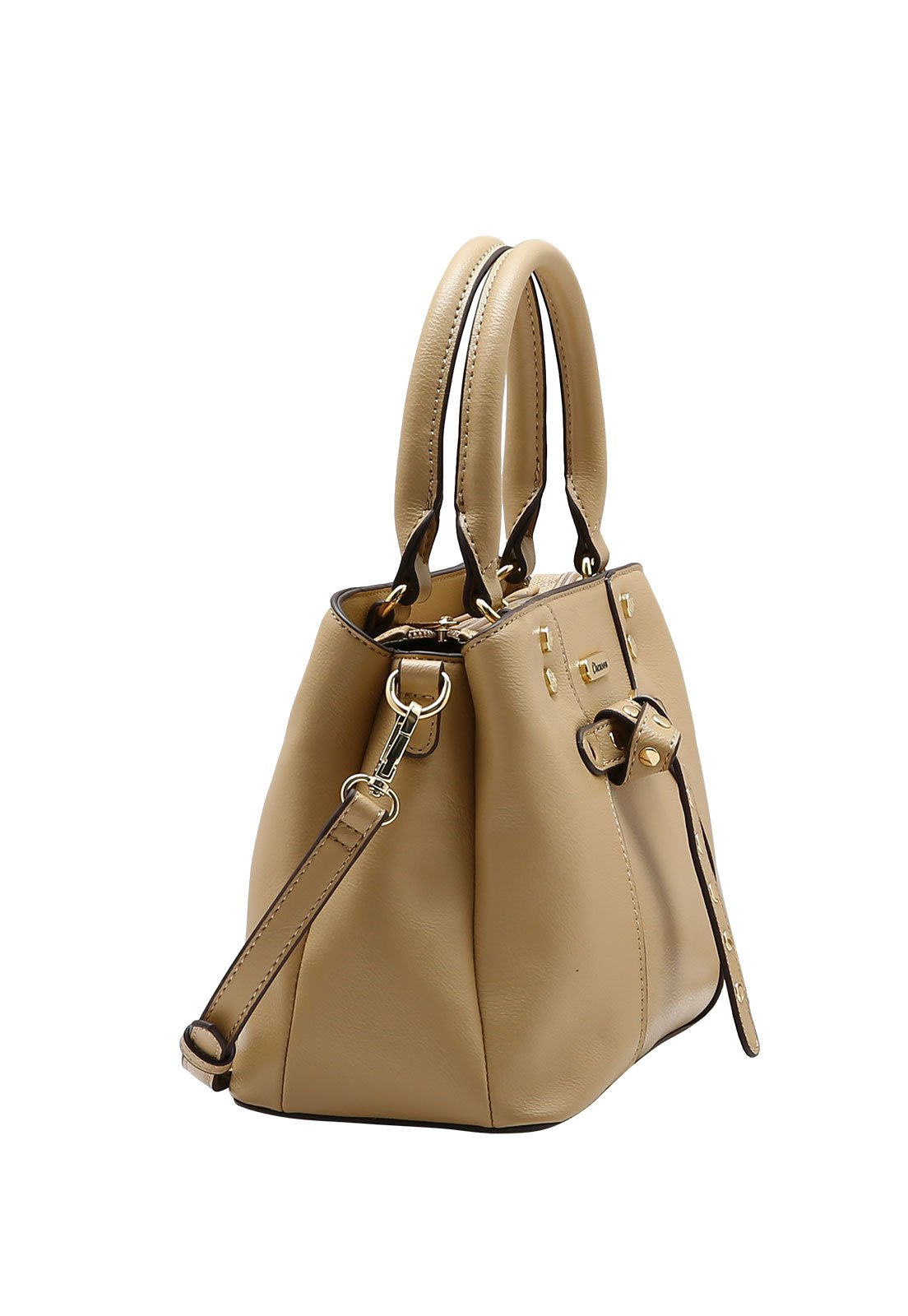 Bolsa Feminina Chenson Mão Detalhe Rebites Bege 2