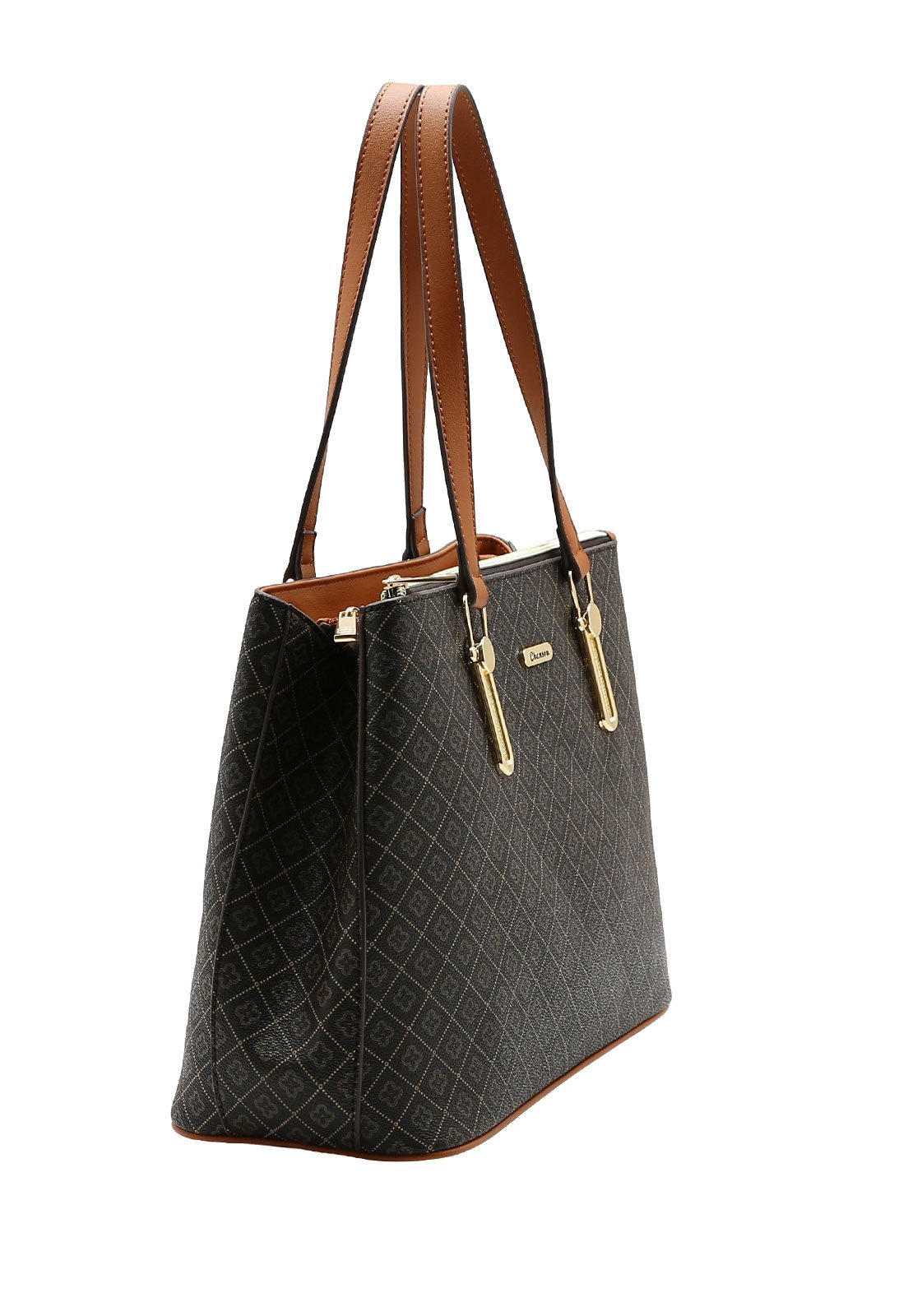 Bolsa Feminina Chenson Ombro Elemento Gráfico Café 2