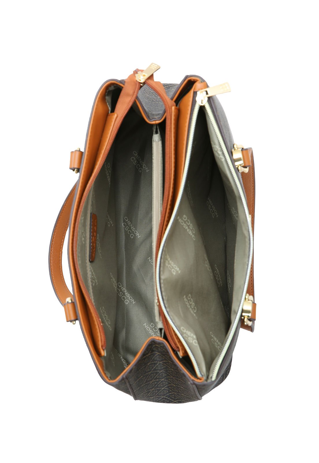 Bolsa Feminina Chenson Ombro Elemento Gráfico Café 4