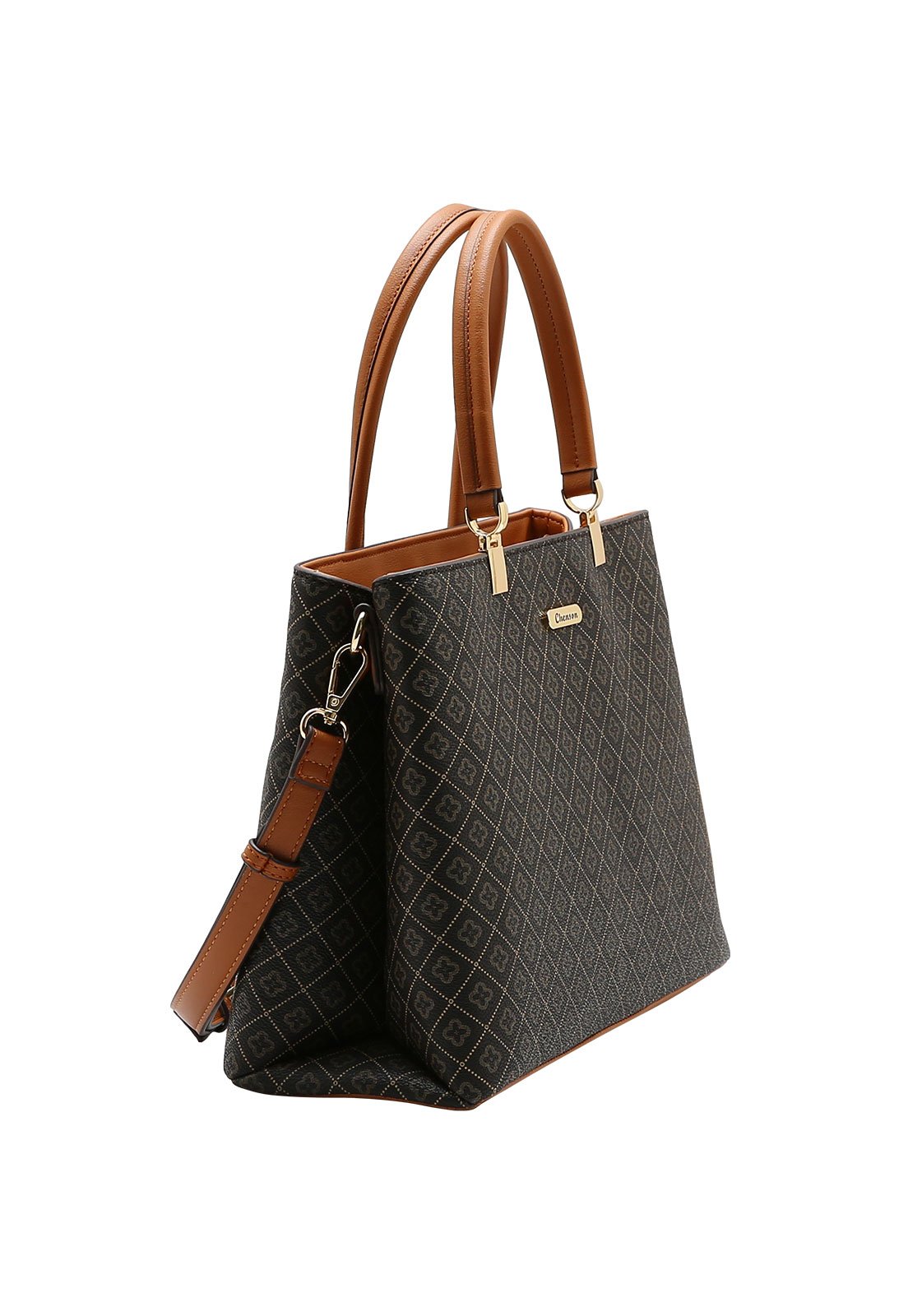 Bolsa Feminina Chenson Mão Elemento Gráfico Café 2