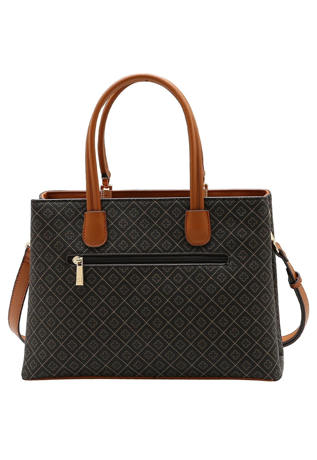 Bolsa Feminina Chenson Mão Elemento Gráfico Café 3