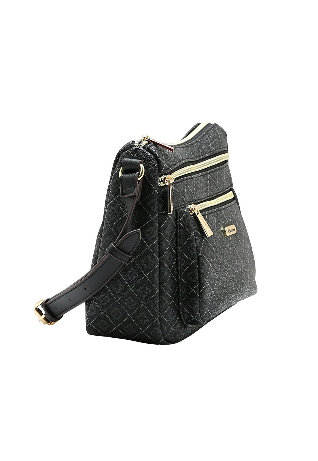 Bolsa Feminina Chenson Transversal Elemento Gráfico Preto 2
