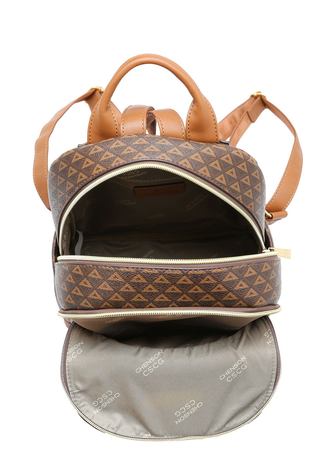 Mochila Feminina Chenson New Elemento Gráfico Café 4