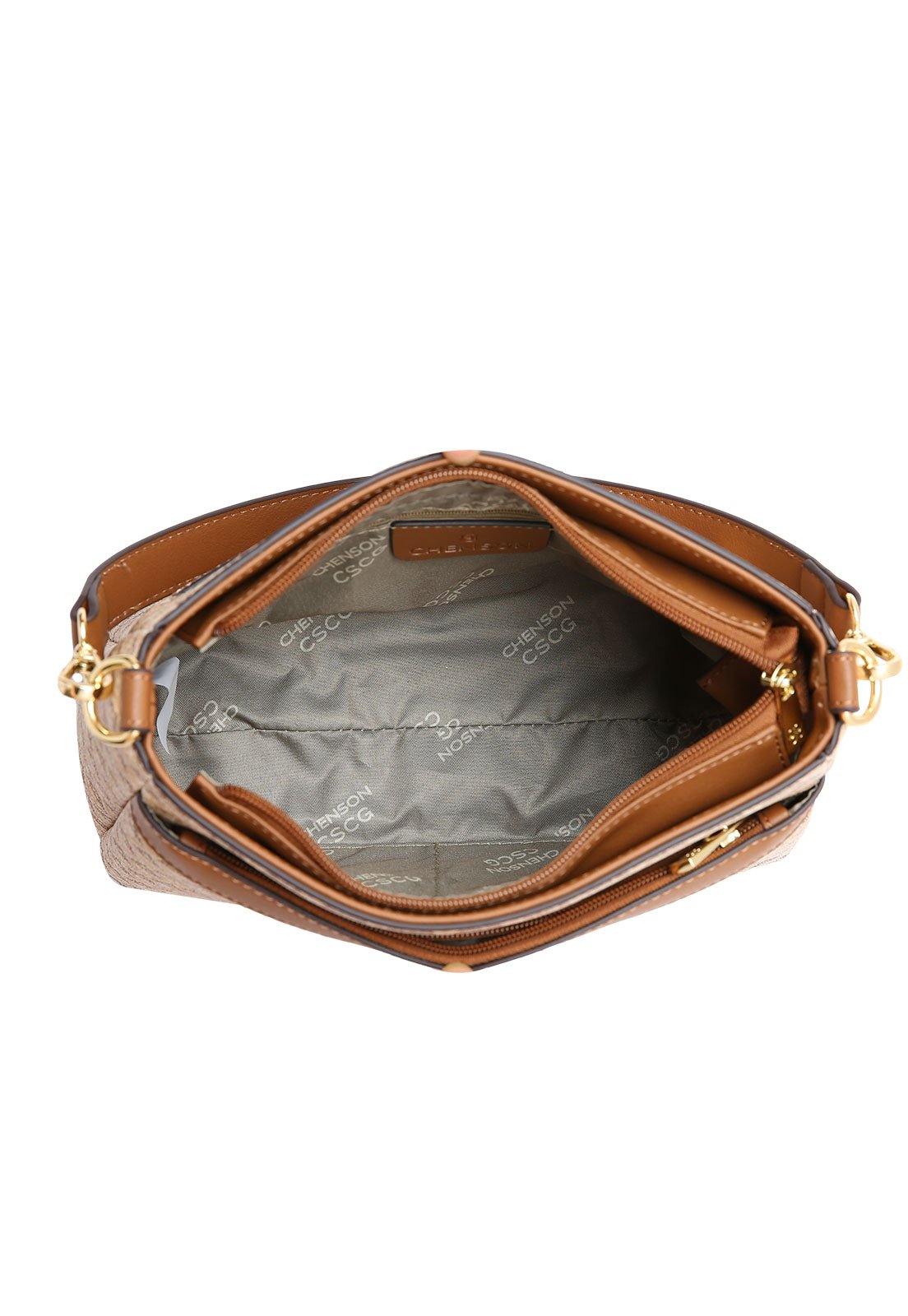 Bolsa Feminina Chenson Versátil New Elemento Gráfico Café 4