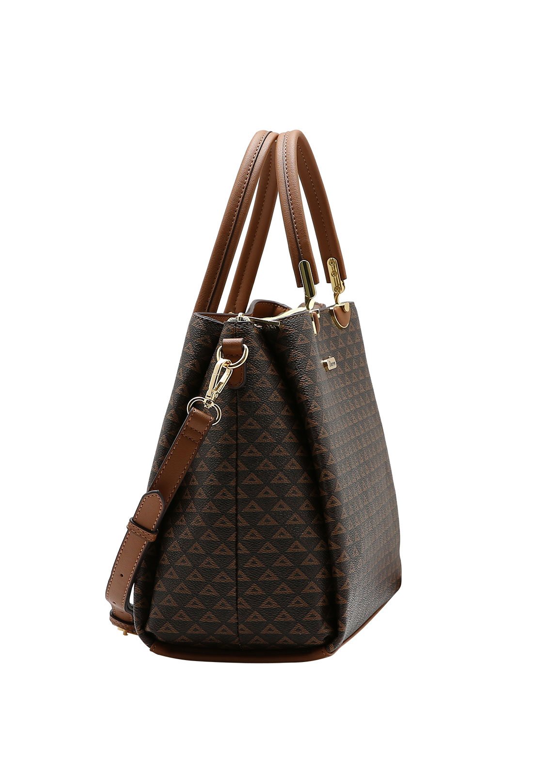 Bolsa Feminina Chenson Mão New Elemento Gráfico Café 2