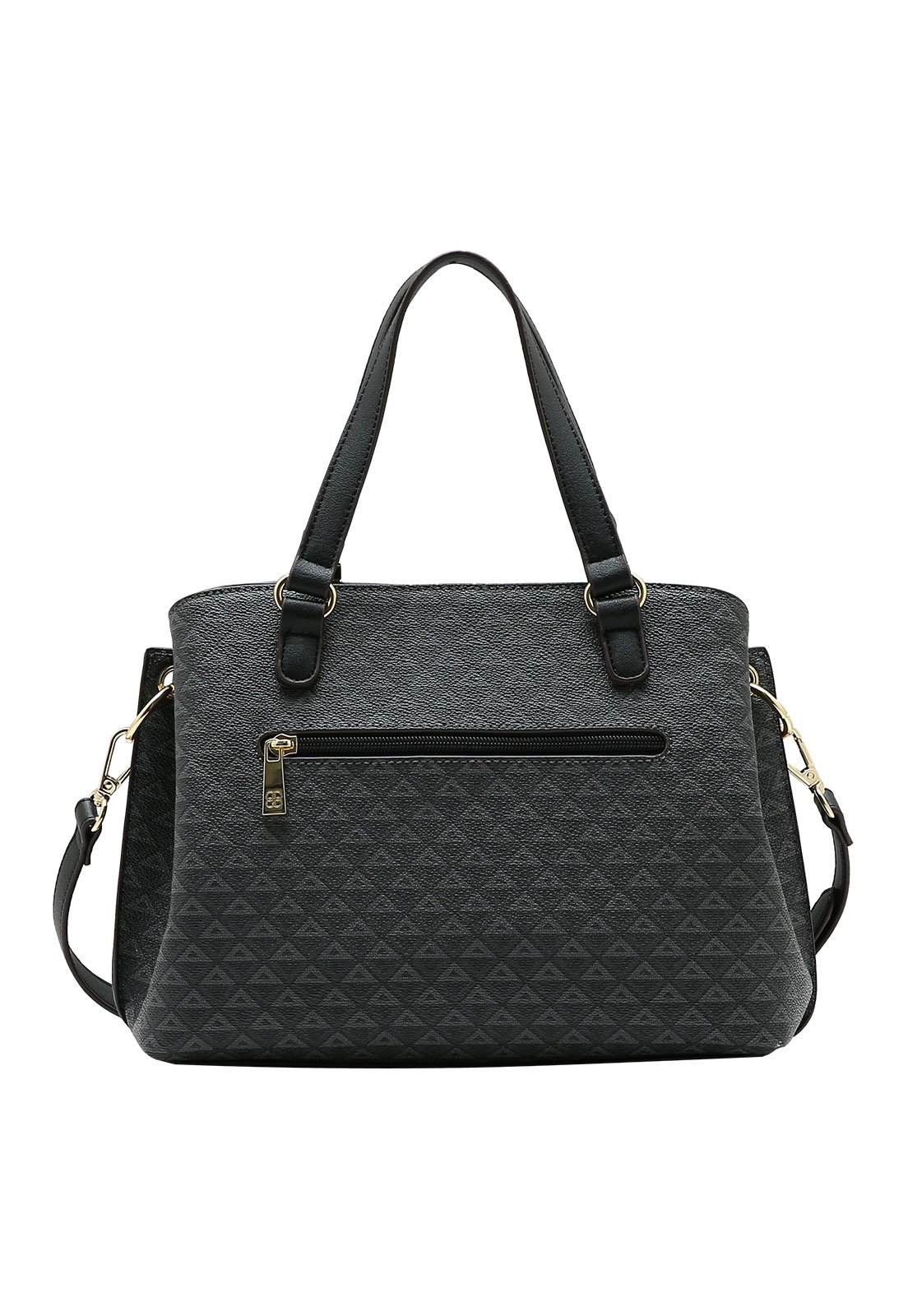 Bolsa Feminina Chenson Mão New Elemento Gráfico Preto 3