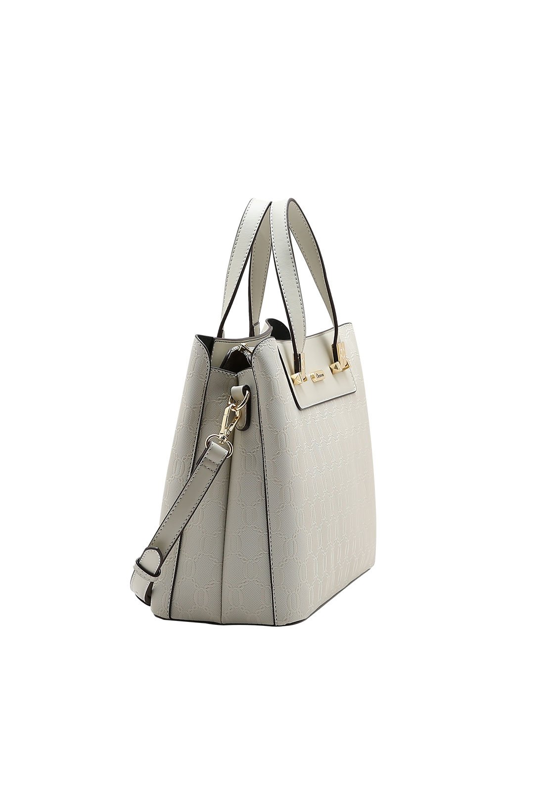 Bolsa Feminina Chenson Mão Textura Em Corrente Branco 2