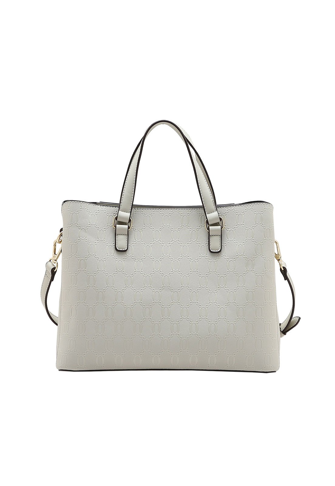 Bolsa Feminina Chenson Mão Textura Em Corrente Branco 3