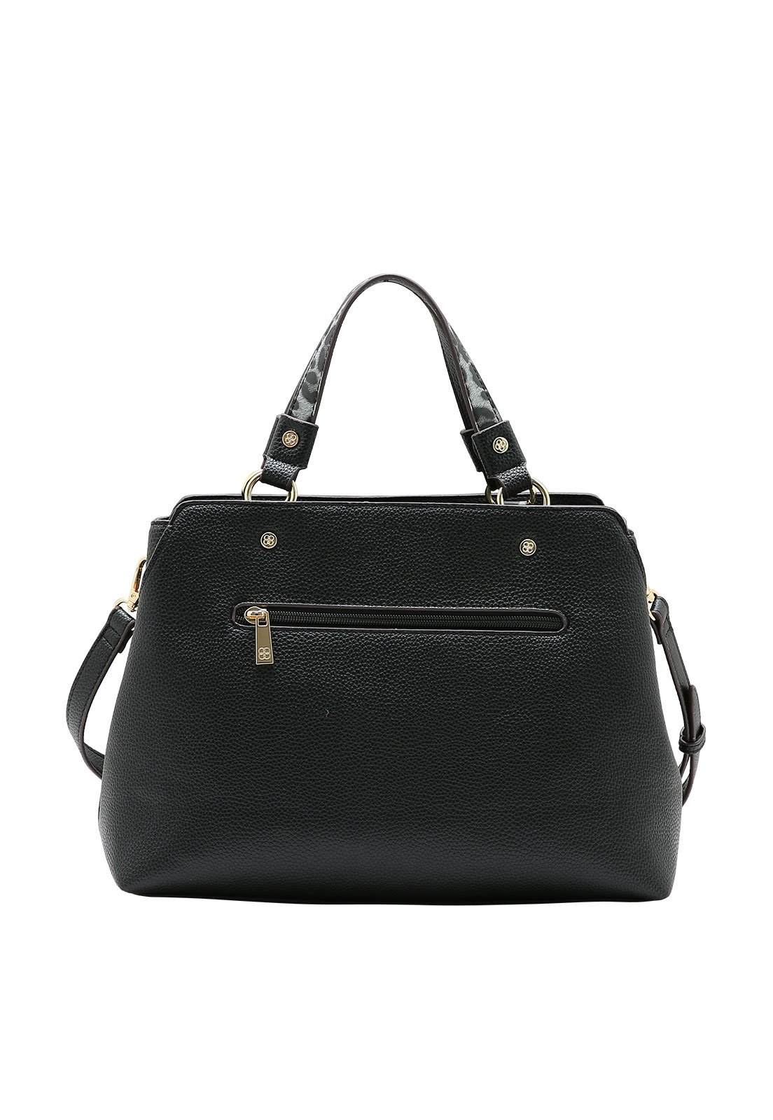 Bolsa Feminina Chenson Mão detalhe Animal Print Preto 3