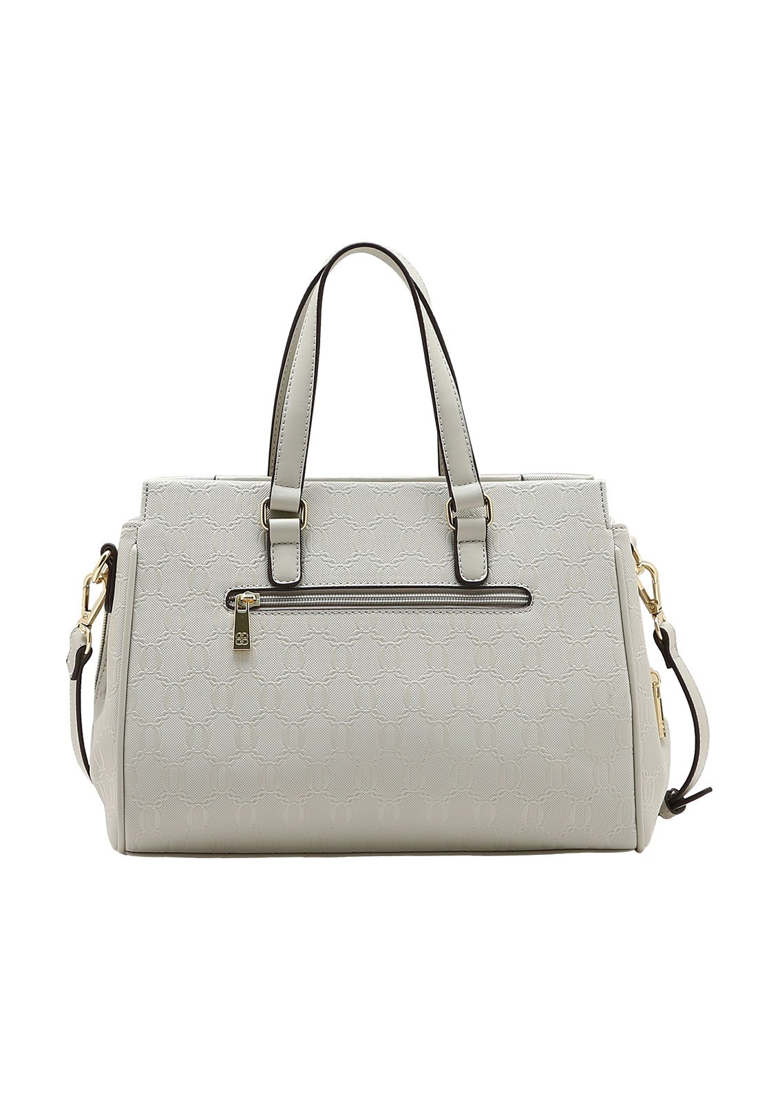 Bolsa Feminina Chenson Mão Textura Em Corrente Branco 3