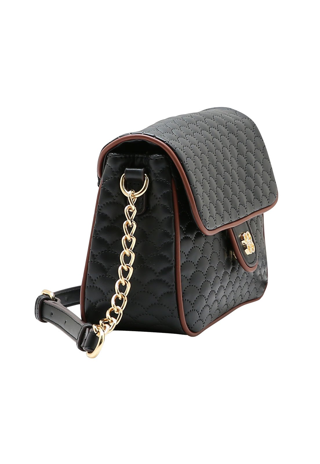 Bolsa Feminina Chenson Transversal Matelassê Cute Preto 2