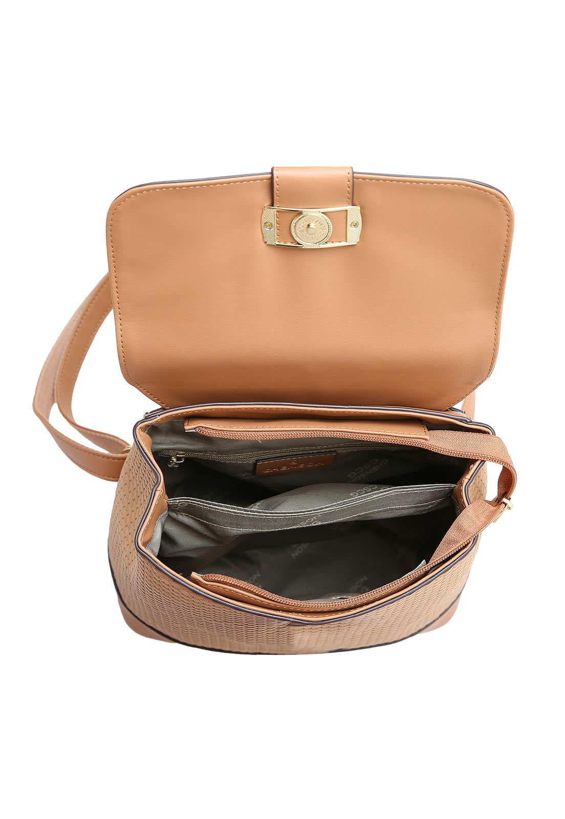 Mochila Feminina Chenson Mini Texturas Caramelo 4