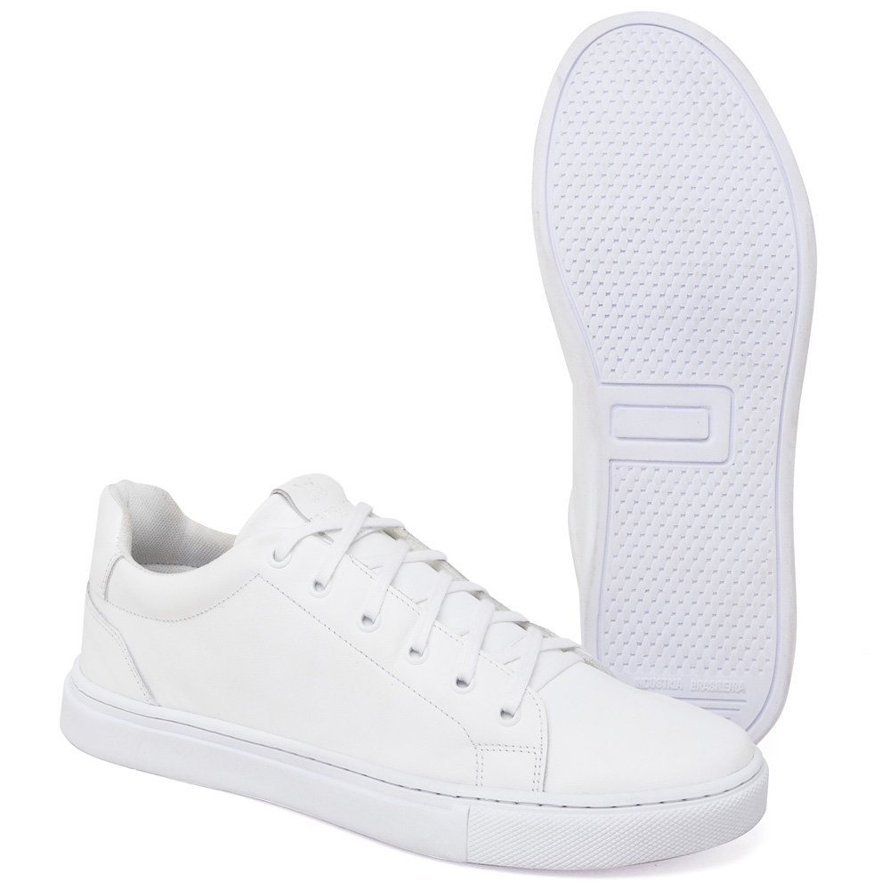 Sapatenis Masculino Couro Lactego Ranclafe Confortável CS Branco 3